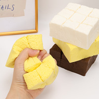Jouet anti-stress en PU à rebond lent, imitation tofu, pain à pétrir, texture collante, chocolat à neuf compartiments, 9,5 CM, vente en gros