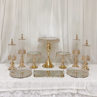 Ensemble de présentoirs à dessert en métal de style européen de luxe, 10 pièces, écologiques, pour support à gâteau de mariage, plateau à pâtisserie, décoration de thé