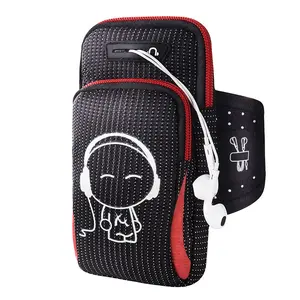 Tas lengan untuk lari, tas ponsel dapat menahan saku ponsel peralatan olahraga luar ruangan nyaman untuk dibawa