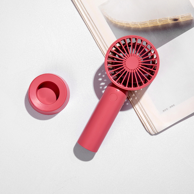 Portable Handheld Mini Fan 3-Blade Three-Speed Foldable Design Outdoor Car Use USB Rechargeable Household Plastic