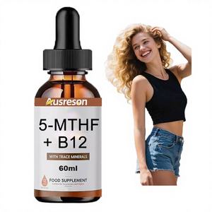 Ausreson L-Méthylfolate 5-MTHF Gouttes Formule Liquide Vitamine B12 Soutien à la Santé Cérébrale 30ml 5-MTHF + B12 Liquide - Product Image 1