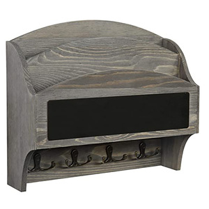 Support mural moderne en bois <span class=keywords><strong>à</strong></span> double niveau pour décoration de salon, porte-<span class=keywords><strong>clés</strong></span> mural, <span class=keywords><strong>boîte</strong></span> de rangement flottante avec motif sculpté - Product Image 5