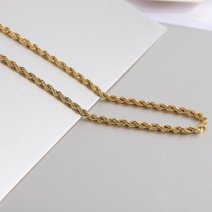Collar de Cadena Trenzada de Oro de 18K, 2mm 60cm, Acero Inoxidable, Joyería de Moda para Uso Diario, Regalo para Mujer - Product Image 2