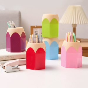 Creative Color-Block <b>Desk</b> Organizer <b>Large</b> Capacity Pen Holder for Student & Office Stationery - Product Image 1