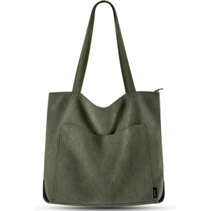 <span class=keywords><strong>Borsa</strong></span> da <span class=keywords><strong>donna</strong></span> in velluto a coste, grande <span class=keywords><strong>borsa</strong></span> a tracolla con cerniera e tasca <span class=keywords><strong>per</strong></span> <span class=keywords><strong>università</strong></span>, lavoro, viaggi, shopping - Product Image 2