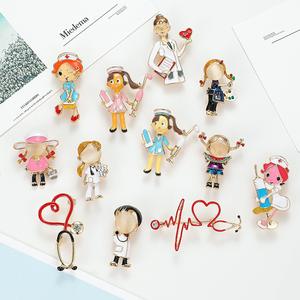Новое поступление креативная брошь с героями мультфильмов, медицинская булавка для врача, медсестры, стетоскоп, недорогая эмалированная булавка в наличии - Product Image 1
