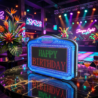 Tablero de Mensajes Acrílico LED Moderno con Logotipo Personalizado |   Letrero Luminoso para Fiestas de Halloween/Navidad, Discotecas y Eventos de Cumpleaños