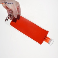 Bouteille de vin carrée en verre 250ML 500ML 1000ML avec finition givrée pour emballage de spiritueux Capacité de 375ML emballée dans un carton