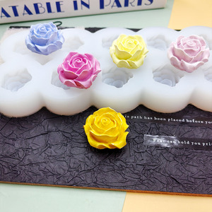 Moule en silicone souple en forme de <span class=keywords><strong>rose</strong></span> à 10 pétales pour chocolat, fondant, bougies, résine et savon - Product Image 6