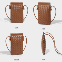 Honour Me Geweven Pu-Leer Waterdichte Crossbody Sling Telefoonzak Met Aangepaste Kleur Voor Unisex