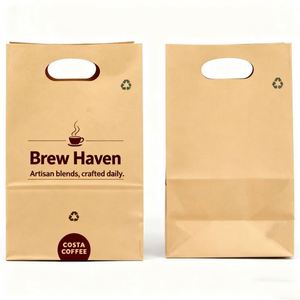 Bolsas de Papel con su Propio Logotipo para Alimentos, Bolsa de Papel Kraft para Comida para Llevar, Café, Panadería y Empaque para Restaurantes - Product Image 3