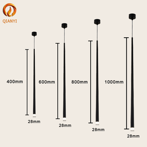 Lámpara Colgante LED de Tubo Largo, Aluminio Negro/Blanco, 5W, para Hogar, Cocina, Comedor, Sala de Estar, Bar, Cafetería - Product Image 5