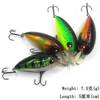 Leurre de pêche flottant pour la plongée, crankbait dur, nage réaliste, leurre artificiel, vente en gros, approvisionnement en vrac, OEM disponible, 50mm 7.5g
