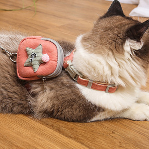 Pet Leash Anti Escape Vest Style Cat Harness Blue With Bow And Tulle Skirt For Small Cats - Product Image 2