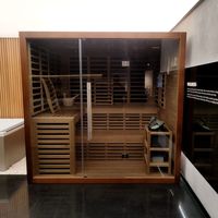 Cabine de sauna infrarouge électrique moderne et étanche KLAFIN pour extérieur, villa, construction en bois massif, contrôle numérique