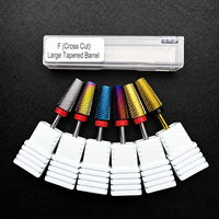 Foret à ongles professionnel YV en acier tungstène, forme ronde, grain 4/6, pour le ponçage des capsules d'ongles en acrylique, avec personnalisation du logo