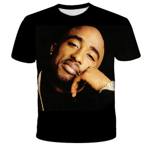 Spedizione Gratuita 2022 Nuovo Design Vendita Calda T-Shirt Casual con Stampa Digitale <span class=keywords><strong>2Pac</strong></span>, Fornitore Cinese di T-Shirt 3D - Product Image 2