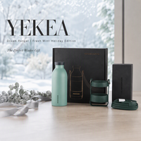 Ensemble de Bouteilles Isothermes YEKEA Vert Menthe Moderne – Isolation Thermique 24-36 Heures – Bouteille Isotherme Élégante en Acier Inoxydable pour la Rentrée Scolaire