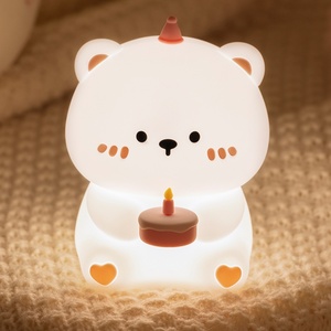 Nueva Lámpara Nocturna de Silicona con Forma de Oso de Cumpleaños, 1200mAh Recargable, para Dormir Bebés con Temporizador de 30 Minutos - Product Image 5