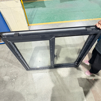 Fenêtre coulissante double en aluminium série 70, noire, avec double vitrage, fenêtres coulissantes modernes pour entrepreneur, vente en gros directe d'usine