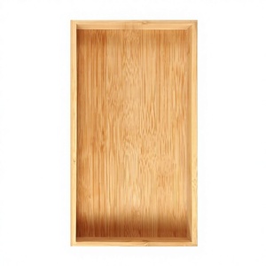 Vietchoice Solid Wood Single Storage Trays Lids Kitchen Bathroom Tableware Carved Design Rectangle Shape Customizable Size - Product Image 1