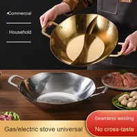 Yolecen Commercial Double Couche Martelé Or Craquelé Pot 50L Unique Divers Cuisinières Compatibilité Composite Acier Lotus