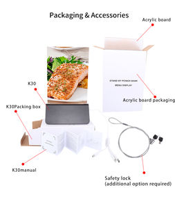 Top Selling Menu Holder Power Bank with <strong>3</strong> in 1 Cable Menu Tablet Charger Stand 10000mAh with Led for Advertising - Product Image 5
