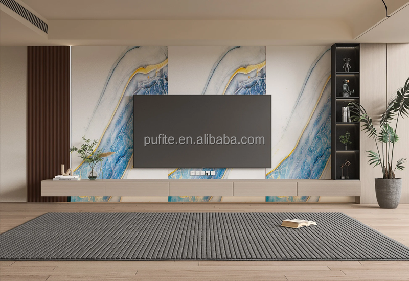 PVC UV Marble Wall Panel High Gloss Waterproof Fireproof Modern ...