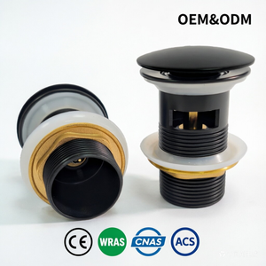 <span class=keywords><strong>Évier</strong></span> escamotable en laiton peint noir, acier inoxydable, 1 1/4 pouce, <span class=keywords><strong>ressort</strong></span> anti-fuite pour lavabo de salle de bain - Product Image 1