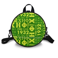 Sac rond en PU de haute qualité pour femmes, personnalisé pour les sororités, avec poignée et bandoulière, design tendance, sac de week-end avec lettres grecques