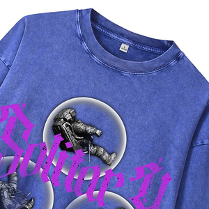 <span class=keywords><strong>MC</strong></span> BUILD Impression DTG personnalisée T-shirt surdimensionné à manches longues Sweat-shirt 400Gsm T-shirt graphique surdimensionné pour unisexe - Product Image 4