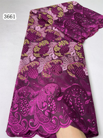 3661 Vente en Gros Dernière Nouveauté Dentelle de Voile Suisse Autrichien en Suisse, Tissu de Dentelle Français Africain Dubaï Nigéria (Lafaya) pour Femmes