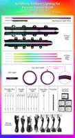Kit d'éclairage LED intérieur pour Porsche Taycan 2019-2024, éclairage ambiant Symphony, garnitures de panneaux de porte colorées, amélioration de l'éclairage intérieur de la voiture