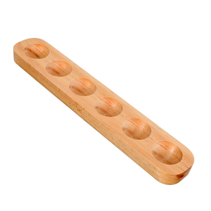 Hot Selling Eco-Friendly Modern Wooden <b>Egg</b> Holder 6 Holes Bamboo Plate Tabletop Refrigerator <b>Storage</b> - Product Image 1