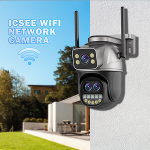 Icsee 9mp Wifi <span class=keywords><strong>Dome</strong></span> Camera 3 ống kính zoom tầm nhìn ban đêm đèn pha màu đen trắng Màu CMOS cảm biến không dây hộp âm thanh hai chiều đám mây - Product Image 4