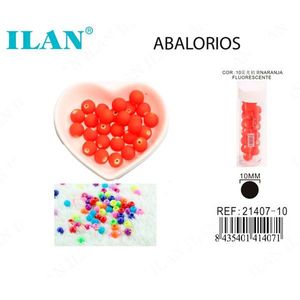 ILAN Perline Fluorescenti Arancioni da 10mm per Gioielli - Product Image 1