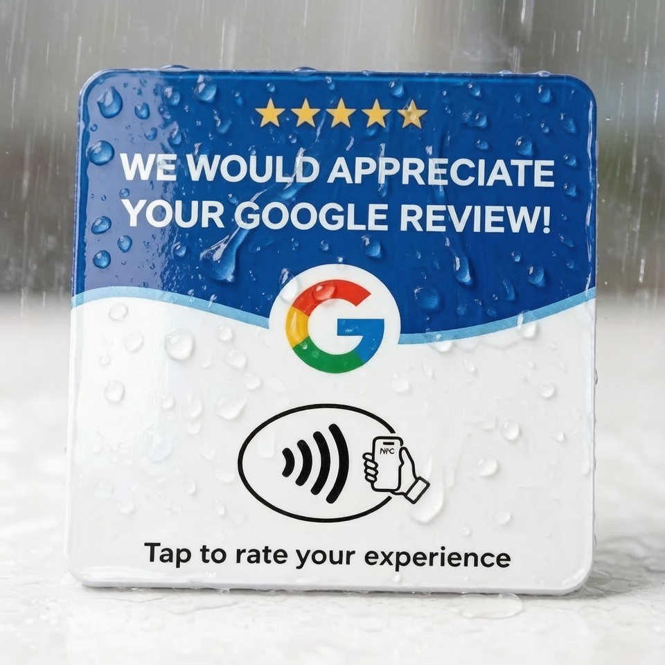 Key Table Writing Customized French NFC Google Review Card 13.56MHz Programmable Acrylic ...
