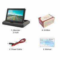 Moniteur de camion AHD IPS 5 pouces RM500 12V-24V, affichage d'image de recul monté sur pare-brise, moniteur de stationnement pour camions, fourgonnettes, bus, camping-cars