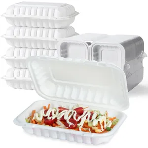 Groothandel Composable Plastic Container Voor Voedsel Chinese Fabriek Plastic Voedselopslagcontainer Logo Gedrukt Take Away Boxes