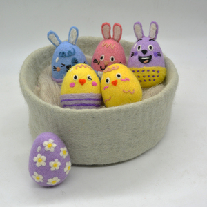 Handcrafted Wool Felt <b>Easter</b> Eggs and Bunny <b>Toys</b>, Natural Wool <b>Easter</b> Decoration, Wholesale Supplier - Product Image 5