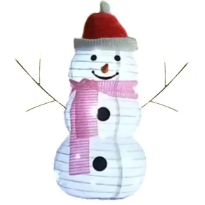 24" USB 8 Function Timing Remote Control 33 Pcs LED Light Electronic Flannel Snowman