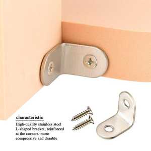 Soporte de Ángulo para Estante de Fabricación de Chapa Metálica Marca GQK, Conector de Acero Inoxidable, Soporte de Esquina para Muebles, Fácil de Instalar - Product Image 1