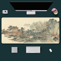 Grand tapis de bureau pour jeux, surface lisse, paysage chinois classique, tapis de souris antidérapant et étendu pour le bureau
