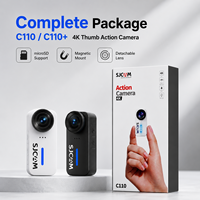 Caméra d'action 4K à vision à la troisième personne C110 Mini Caméra Sportive WiFi Étanche IP65 Double Anti-tremblement Enregistreur Vidéo POV pour Moto