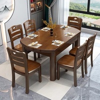 Table à Manger Extensible Carrée et Ronde Double Usage en Bois Massif Vente Directe Usine à Prix Bas Ensembles Table et Chaises