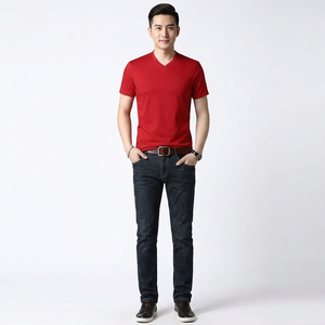 T-shirt uni pour homme 100% coton col rond Nouveauté 2025 T-shirt homme Derniers modèles personnalisés - Product Image 1