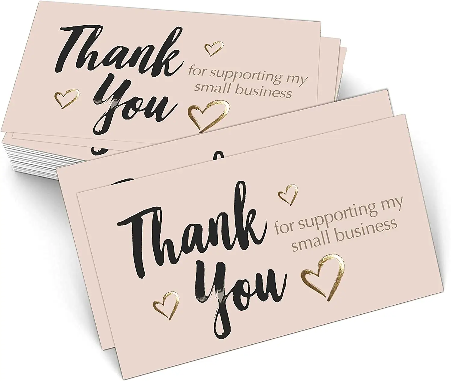 Custom 2022 Thank You for Supporting My Small Business Cards Foil Business Card Offset Printing PPCP-001 Gold Size 3.5" X2"