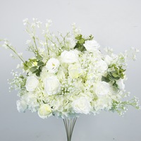 Boule de fleurs artificielles en soie pour mariage, style international, avec gypsophile et roses, pour la décoration de scène, de table à manger et de salon