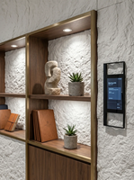 EAZART Panneau mural en pierre flexible blanc de qualité supérieure, imperméable, résistant au feu, revêtement intérieur et extérieur