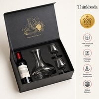 Coffret Cadeau Personnalisé pour Carafe à Vin – Boîte Rigide Charbon avec Carafe et Verres – Emballage Cadeau Tout-en-un